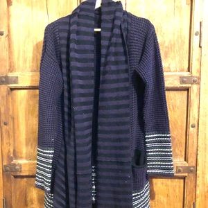 Anthropologie One Grey Day Duster Purple Sweater